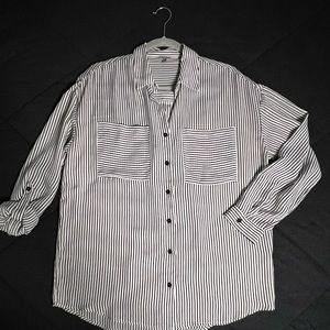 Stripe Button Down Blouse Size Medium